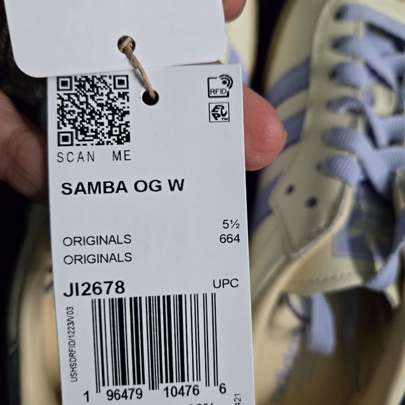 adidas Samba Women’s Sneakers in Cream & Lavender - Picture 4 of 4